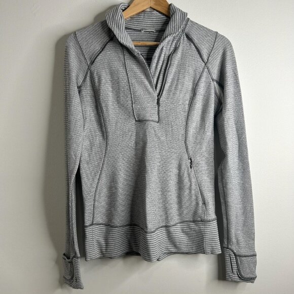 Lululemon Think Fast Pullover Long Sleeve Sweatshirt Womens Medium Gray 1/4 Zip - Picture 1 of 9